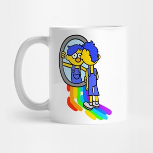 dhmis - yellow guy in the mirror Mug